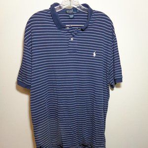 Ralph Lauren Polo Mens Shirt Blue White Stripes XL